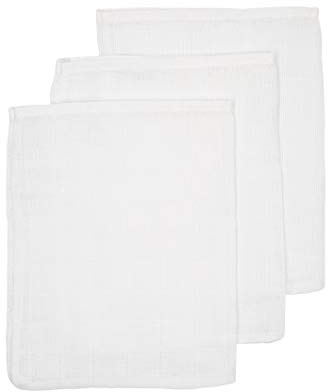 Meyco 458000 Lot de 3 gants de toilette 100% coton Blanc 21 x 17 cm
