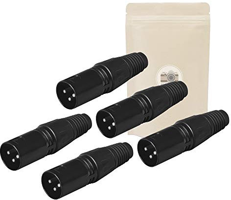 5x spina XLR maschio - Spina XLR 3 poli pin da saldare - connettore saldatura audio amplificatore microfono casco stereo - Adaptout marca francese