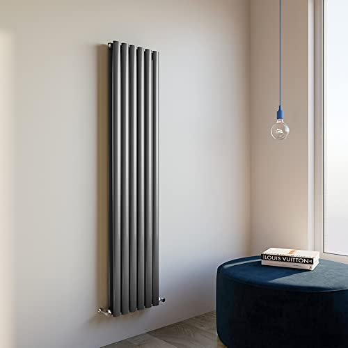 Oval Column Radiator 1600x354mm Vertical Design Double Central Heating Anthracite Rad