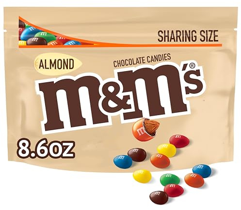 M&M'S Almond Milk Chocolate Candy, Sharing Size, 8.6 Resealable Bag