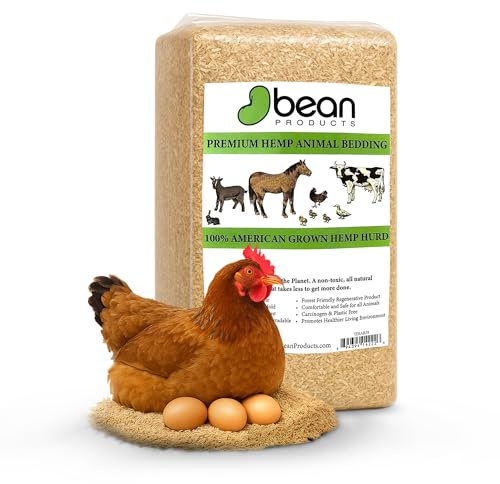 Hemp Animal Bedding 5 Lbs = 25.5 Liters of Natural Ground Hurds - Super Absorbent- DUST Free- for Your Horse, Chicken, Rabbit, Reptile, Hamster, Cage Coop or CAT Litter - USA Grown - Carbon Negative