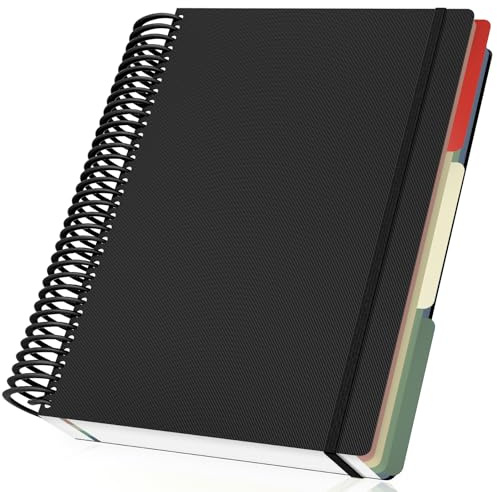 Yarotm Quaderno a Quadretti A4 - Nero Quaderno Spirale - 240 Pagine/120 Fogli Taccuino Appunti A4-90g/m² Carta Quaderni a Quadretti 5mm - 23.5x29.8cm Block Notes A4 Copertina Morbida e Spirale