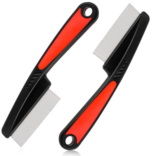 Ptwola 2 Stück Haarkämme aus Edelstahl Feinzahnkamm Kopfkamm Kamm Fein Schuppenkamm Anti Schuppen Stylingkamm Frisierkamm Teasing Haarkamm für Frauen und Männer, Antistatisch Hitzebeständig