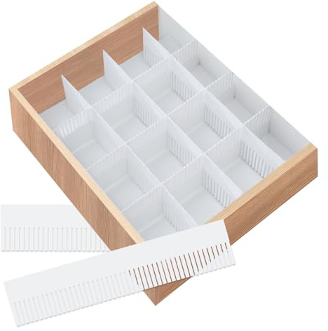 MUWINC Blanc Organisateur Rangement Tiroir Cuisine Vetement, 38 x 7 cm