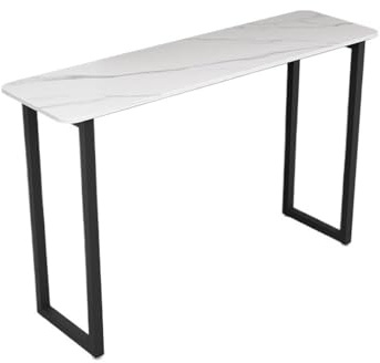 Bartabeller Lätt lyxigt barbord i stenskiva, modernt långt pubbord med robust metallram Bar Bordets Högbord(XL)
