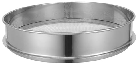 Kisangel Setaccio Acciaio Inox per Terreno da Giardino, Rete 30 Cm, Setaccio Manuale per Compost e Sabbia, Utensile Giardinaggio Resistente e Leggero, Separazione Efficiente