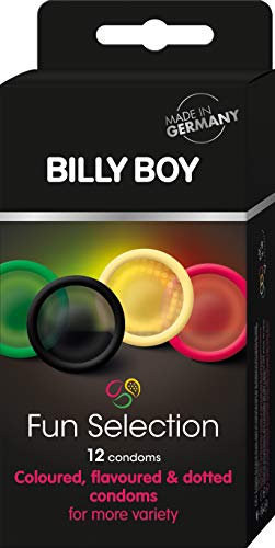 Billy Boy Fun Selection Mix (Bunte Vielfalt) - Sortiment aus farbigen und perlgenoppten Kondomen (12 stück)