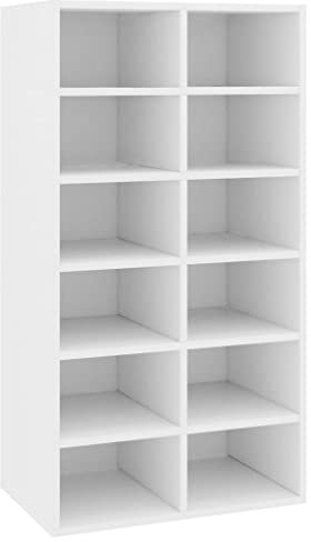 vidaXL Mueble Zapatero Contrachapada Casa Hogar Estilo Diseño Decoración Mobiliario Estilo Armario Bricolaje Estante Organizador 54x34x100,5cm Blanco