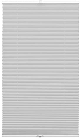 GARDINIA Plissee Concept Tageslicht, Blickdichtes Faltrollo, Alle Montage-Teile inklusive, EASYFIX Plissee verspannt mit Zwei Bedienschienen, Grau, 50 x 130 cm (BxH)