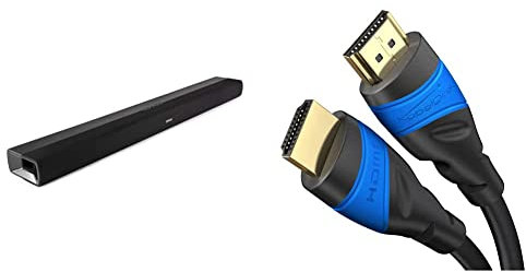 DENON DHT-S216 2.1 TV Soundbar con subwoofer integrato, Bluetooth, HMDI ARC, 4K UHD, Dolby Digital, DTS, DTS Virtual:X & KabelDirekt 2m Cavo HDMI 4K, compatibile con HDMI 2.0a/b, 2.0, 1.4a