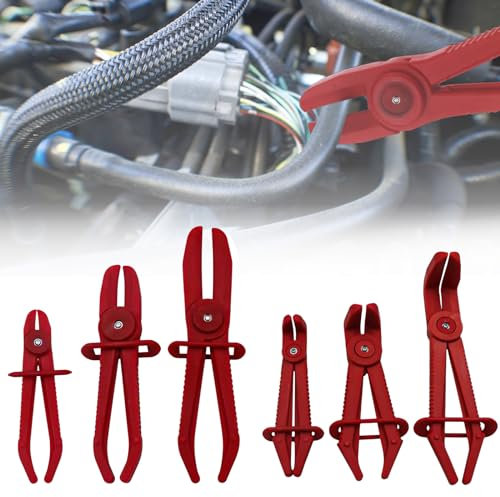 Juego de alicates para manguera, alicates de sujeción de manguera: Nizirioo 6 unidades, alicates de abrazadera de manguera, juego de alicates de sujeción para mangueras de combustible, frenos y líneas