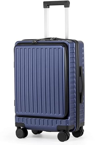 TANTOMI Handgepäck Koffer mit Laptopfach, 20 Zoll Hartschalenkoffer, Robuster Polycarbonat-Rollkoffer, Reisekoffer mit 4×360°-Rollen, TSA-Schloss (Violettblau, 41L)