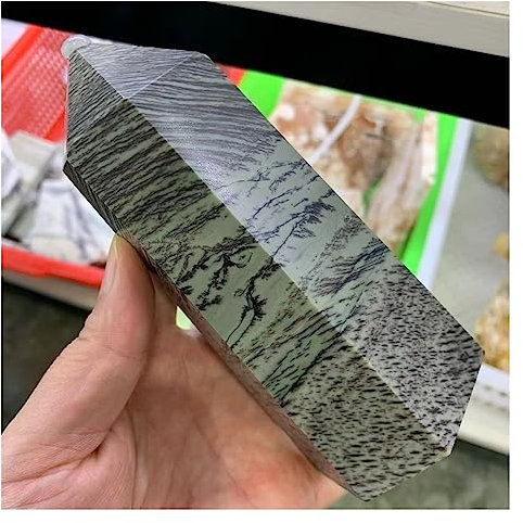 Tour de cristal brut en cristal naturel, colonne de pierre de fleur d'herbe naturelle, décoration de bureau et de maison, cadeaux artisanaux collecte à domicile ( Color : One Size , Size : 400-500g )