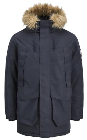 JACK & JONES Jjcamp Faux Fur Parka BF, Azul Marino, x_l Hombres