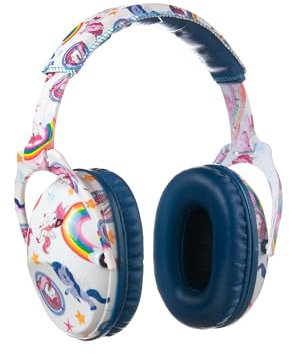 PROTEAR Cuffie antirumore SNR per bambini, 28 dB, protezione per le orecchie, protezione per le orecchie regolabile, protezione dell'udito per bambini, fuochi d'artificio e compiti a casa (unicorno
