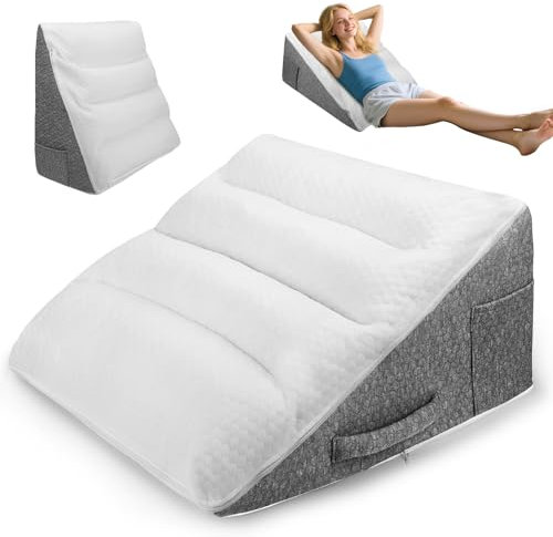 Cojín de cuña para cama y sofá, cojín doble de lectura para espalda, elevador de cama, cojín de apoyo para la espalda, cojín de apoyo para colchón, cojín de espuma de alta densidad, cojín de lectura