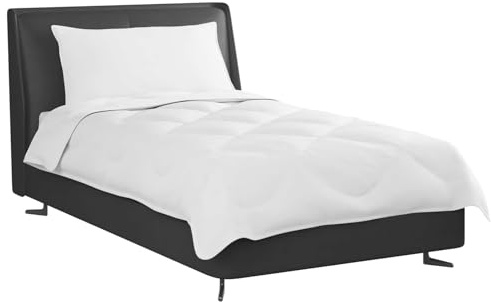 Ensemble de literie d'hiver 135 x 200 cm et 40 x 80 en microfibre blanche, couette et oreiller super chauds, design piqué en boîte, lavable en machine. Parfait pour la chambre, couette matelassée, déc