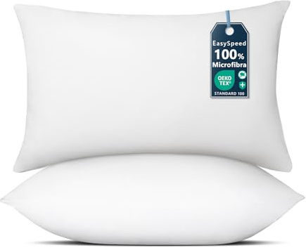 EASY SPEED Relleno de Cojin Cuadrado 30x50 cm (2 Unidades), Inserto para Cojines Decorativos de Fibra Hueca Silicona Virgen 100%, Forro Exterior Microfibra Suave (NO TNT), para Cama, Casa, Dormitorio