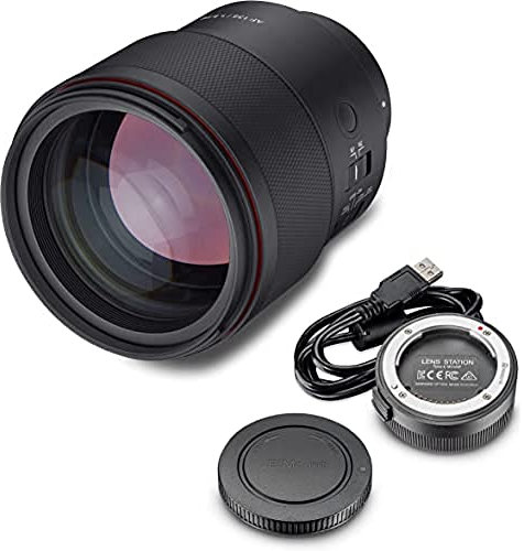 Samyang AF 135mm F1,8 FE für Sony E + Samyang Lens Station – Autofokus Vollformat & APS-C Teleobjektiv, lichtstarke Festbrennweite für Sony Kamera mit E Mount + Docking-Station für System Update