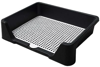 Inodoro para Perros, Valla de Tres Lados, fácil de Limpiar, tamaño 50 * 40 * 12cm, Adecuado para Perros pequeños y medianos (Black)