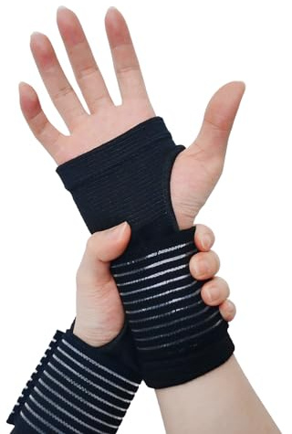 WOXVM 2 Pack Wrist Brace, Compression Wrist Support Splint for Women Men, Adjustable Wrist Strap Compression Wraps Fit Right Left Hand for Fitness, Carpal Tunnel Arthritis, Tendonitis, Wrist Pain