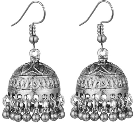 Orecchini Indiani Jhumka a Campana - Stile Bohemico Vintage, Tradizionale per Donne e Ragazze - Gioielli Regalo