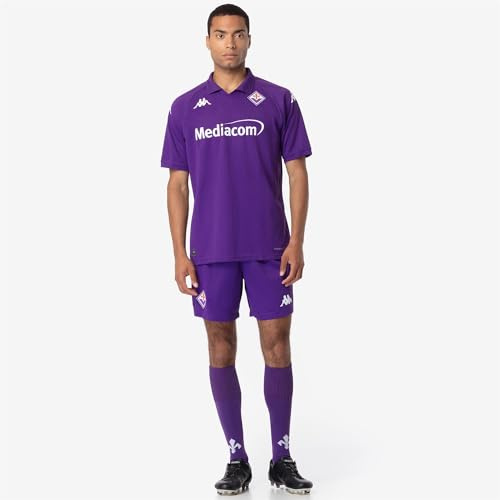 Kappa – Maglia Gara Kombat™ 2025 ACF Fiorentina da Uomo in Tessuto Tecnico Riciclato con Collo Polo, Dettagli in Transfer e Tecnologia Hydro-Way, Regular Fit, Viola, Taglia S