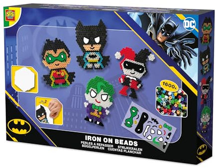 SES Creative 09361 Beedz Art - DC Batman Figuren - Bügelperlenset - Gestalte Deine Lieblingshelden aus der DC Batman Serie - Inklusive 1600 Bügelperlen - Mosaik Bastelset für Erwachsene