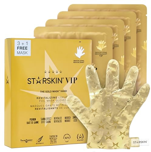 STARSKIN VIP Gold - Mascarilla de mano (4 x 16 g, con manteca de karité y aceite de rosa búlgaro, hidratante, para todos los tipos de piel)