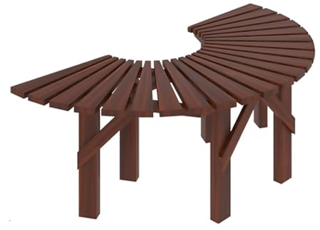 BZJPRFC Banc d'arbre Enveloppant, Banc Décoratif Incurvé,De Jardin en Bois Demi-Cercle/Cercle, Forme Extensible À L'infini, Capacité De Charge 400 Kg(Semicircle)