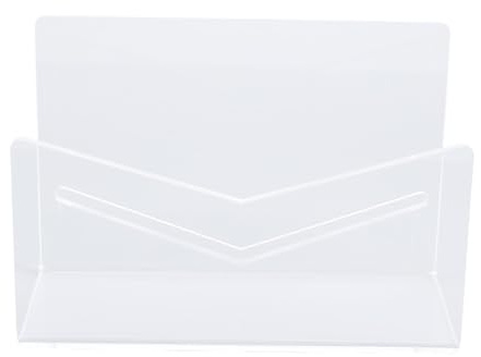 HEEPDD Modern Svart Metall Posthållare, Akryl Konstruktion Kuvertställ för Kontor Hem Brev Brev Dokument Dagliga Nödvändigheter (Transparent)