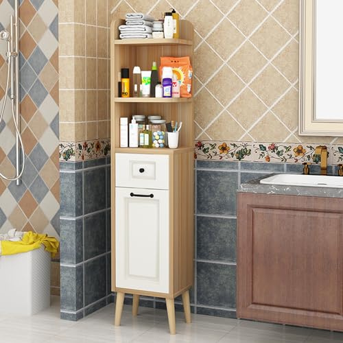 Armadietto da bagno stretto in legno, mensola angolare per bagno e cucina, cabina sottile alta e media per soggiorno, salvaspazio