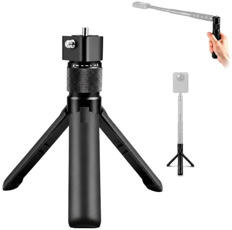 PULUZ Kultidshandtag stativ roterande grepp för Insta 360 X5/X4/X3 DJI ficka 3/Go pro, skrivbordsstativ actionkamera selfiepinne