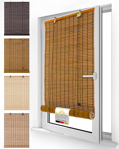 Sol Royal Bambus Rollo ohne Bohren Holz Jalousie Fenster innen Holzrollo
