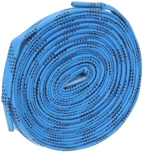 FRCOLOR Lacets Cirés Plats pour Patins de Hockey Bleu en Polyester, Résistants à l'usure et Pratiques, Adaptés aux Sports Glaciaires Sneakers, Longueur 244cm