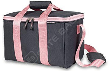 Elite bags, Borsa medica professionale, MULTY´S, Borsa per pronto soccorso, Manico e Tracolla, Divisori Interni, Borsa medica, Borsa per Forniture Mediche, Borsa sportiva, Tela, Grigio e rosa
