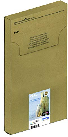 Epson Original 26XL Tinte Eisbär (XP-600, XP-700, XP-800, XP-510, XP-710, XP-615, XP-610, XP-810, XP-720, XP-820, XP-520, XP-620, XP-625), Multipack 5-farbig