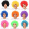 Afro Clown Perücke | Lockenkopf Lockenperücke | Rasta Afroperücke | Accessoire für Karneval und Fasching Halloween (Afro pink 140g)