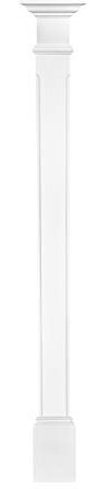 HEXIM Pilaster ca. 180x90mm - Wandreliefe/Stuckdekor aus PU Hartschaum, Auswahl von Schaft, Kapitell & Sockel - Perfect D1509 (Komplettset)
