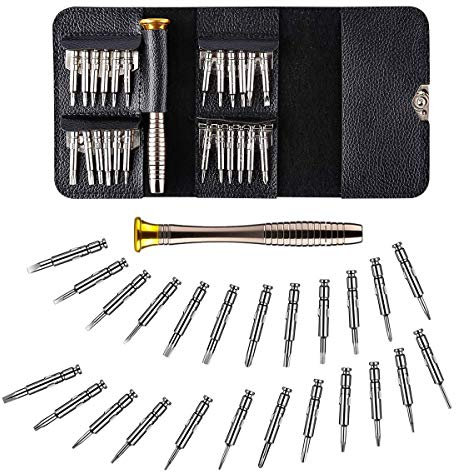 Tournevis Précision Kit,25-in-1 Mini Kit de Torx Tournevis Clés Allen Outils de Réparation pour iphone Portable Laptop Montre Bijoux Jouets Lunettes macBook