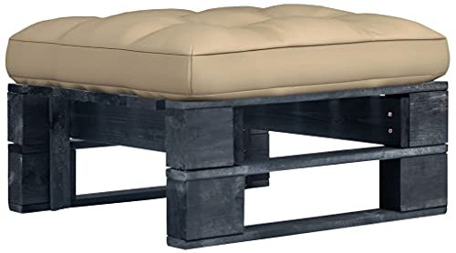 vidaXL Ottomana da Giardino Pallet in Legno di Pino Impregnato Nero