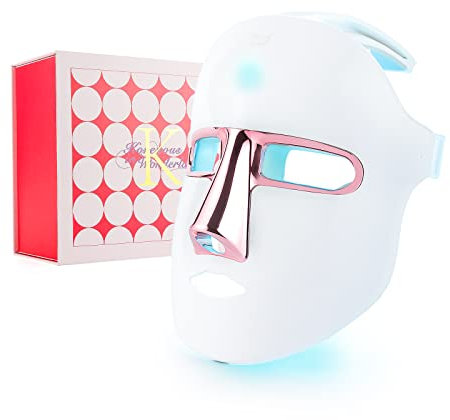 Kabellos Beauty-LED-Gesichtsmaske lichttherapie maske, 7-Farben-Lichtmaske mit 270 Perlen, wiederaufladbare led maske gesicht für Gesichtsschönheit, Anti-Aging, Verjüngung, Straffung