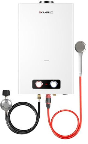 CAMPLUX 4.22 GPM Tankless Water Heater Propane, Propane Water Heater Outdoor, for Camping, Off Grid, Cabins, 110,000 BTU, BD422