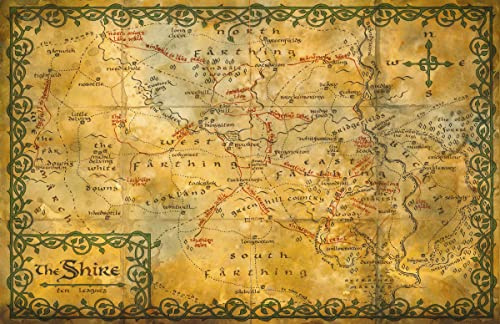 Shire Map - Fantasy Middle Earth Poster Print (11x17 inches)