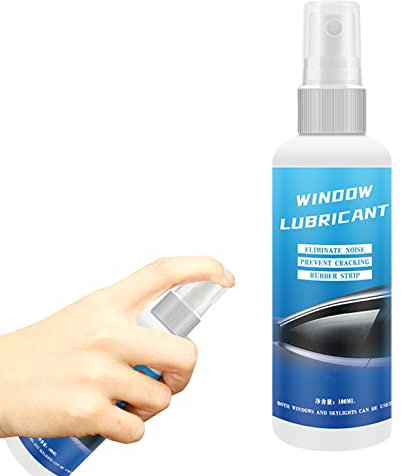 Manolyee Silicone Window Lubricant | 100ml Car Window Rubber Strip Softening Maintenance - Multi Purposes Silicone Spray to Lift Freely, Eliminate Noise, Prevent Cracking
