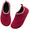 Kyopp Hausschuhe Kinder Junge Mädchen Barfussschuhe Rutschfeste GummiSohle Lauflernschuhe Atmungsaktives Weicher Baby Pantoffeln(Einfarbig-Leuchtend Rot 32/33EU)
