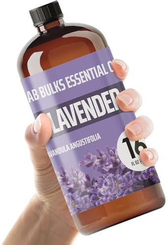 Lab Bulks Essential Oil Lavender Essential Oil 16 oz Bottle for Diffusers, Candles, & Home – Aromatherapy Oil 1 Pack