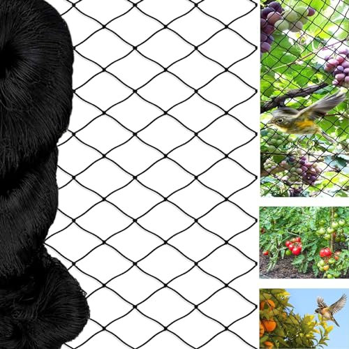 alouweekuky Malla Antipajaros 15 m x 15 m, Malla Antipalomas Negra, Red de Protección para Pájaros Protección de Plantas, árboles, Frutas, Verduras, Estanque, Control de Aves(Malla de 5 x 5 cm)