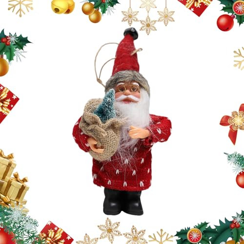 CutitiUU 19 CM Babbo Natale in Piedi Figura,Babbo Natale,Delux Babbo Natale Babbo Natale,Statuetta Tradizionale di Babbo Natale,Peluche Babbo Natale Ornamento Festivo,Decorazione Natalizia (B)