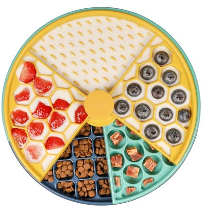 CHEWFFON Interaktives Drehbares Hunde Puzzlespielzeug mit Lickin' Layers, Slow Feeder Intelligenzspielzeug zur Beschäftigung, IQ Training & mentale Stimulation für Hunde